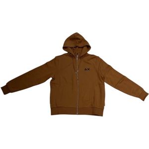 Sun68, Heren, Sweatshirts & Hoodies, Bruin, Maat: S Katoen,