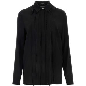 Versace Elegante Zwarte Crepe Shirt , Black , Dames , Maat: S