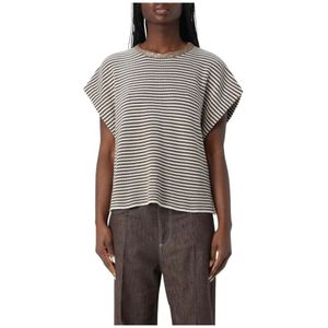 Brunello Cucinelli, Dames, Tops, Zwart, Maat: M Zijde,