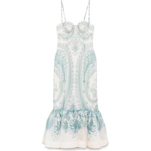 Zimmermann, Dames, Jurken, Blauw, Maat: XS Linnen,