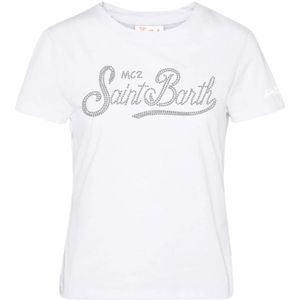 MC2 Saint Barth, Dames, Tops, Wit, Maat: M Katoen,