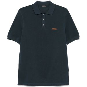 Zegna, Heren, Tops, Blauw, Maat: L Katoen,