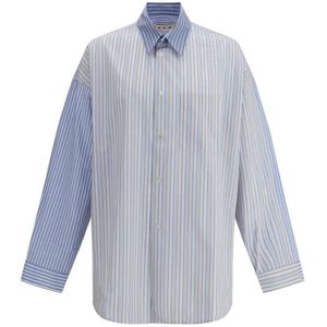Marni - Gestreepte Katoenen Poplin Knoop-down Overhemd - Blauw