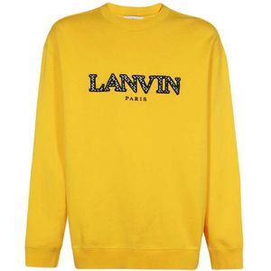 Lanvin, Heren, Sweatshirts & Hoodies, Geel, Maat: XS Katoen,