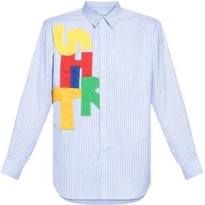Comme des Garçons, Heren, Overhemden, Blauw, Maat: S Katoen,