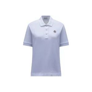 Moncler Witte Katoenen Poloshirt Slim Fit , White , Dames , Maat: S