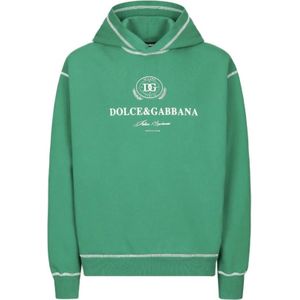 Dolce & Gabbana, Heren, Sweatshirts & Hoodies, Groen, Maat: L Katoen,