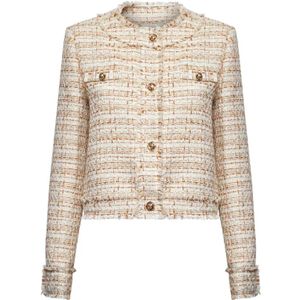 Silvian Heach, Dames, Jassen, Beige, Maat: 2XS Tweed,