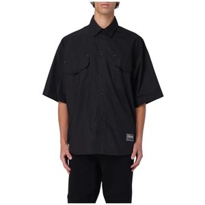 Versace Jeans Couture, Heren, Overhemden, Zwart, Maat: M Katoen,