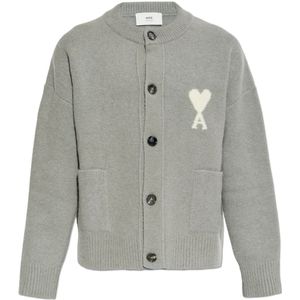 Ami Paris, unisex, Truien, Grijs, Maat: 2XS Wol,