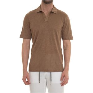 Gran Sasso, Heren, Tops, Beige, Maat: 3XL Linnen,