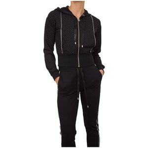 Liu Jo, Dames, Sweatshirts & Hoodies, Zwart, Maat: S Viscose,