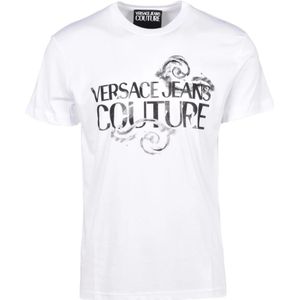 Versace Jeans Couture, Heren, Tops, Wit, Maat: M Katoen,