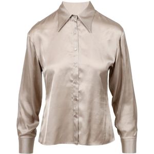 Kaos, Dames, Blouses & Shirts, Beige, Maat: M Satijn,