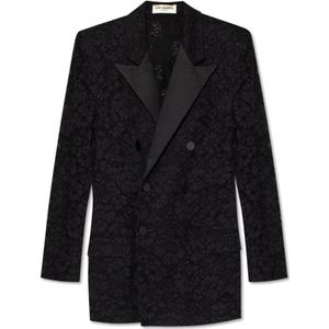 Saint Laurent, Dames, Jassen, Zwart, Maat: M Katoen,