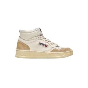Autry Vintage Distressed Leather Sneakers , White , Dames , Maat: 40 EU