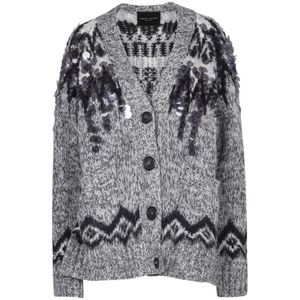 Roberto Collina, Dames, Truien, Grijs, Maat: XS Wol,