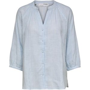 Selected Femme, Dames, Blouses & Shirts, Blauw, Maat: L Katoen,