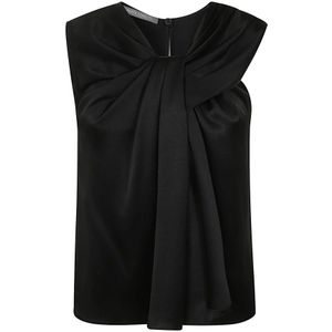 Alberta Ferretti, Dames, Blouses & Shirts, Zwart, Maat: S Satijn,