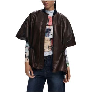 Poncho - Leerlook - Met Verstelbaar Elastiek - Ritsluiting - Ronde Hals