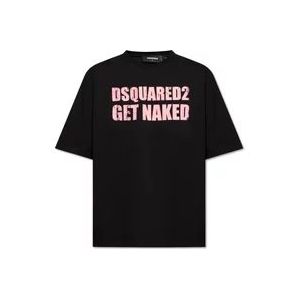 Dsquared2 T-shirt met logo , Black , Heren , Maat: 3XL