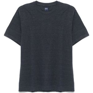 Fedeli, Heren, Tops, Blauw, Maat: 3XL Linnen,