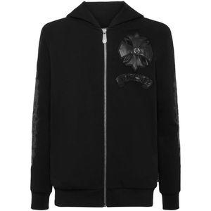 Philipp Plein, Heren, Sweatshirts & Hoodies, Zwart, Maat: S Katoen,