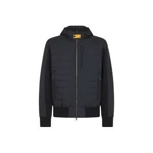 Parajumpers Zwarte Fleece/Nylon Hoodie Jas , Black , Heren , Maat: L