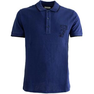 Versace, Heren, Tops, Blauw, Maat: M Katoen,