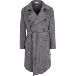 Breras, Heren, Mantels, Grijs, Maat: L Wol,
