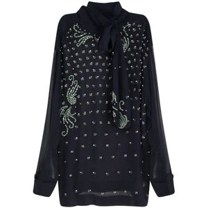 Dries Van Noten, Dames, Blouses & Shirts, Blauw, Maat: S Viscose,