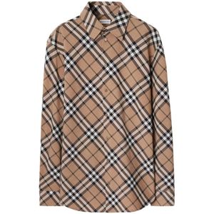 Burberry Beige Knoopshirt Aw24 , Beige , Dames , Maat: XS