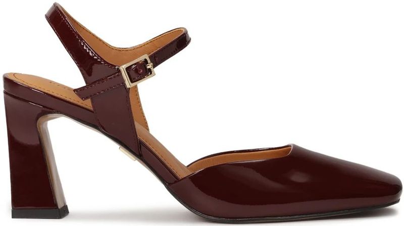 Kazar - Pumps - Bruin - Lakleer - Vierkante Neus - Stabiele Hak