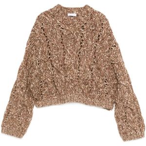 Brunello Cucinelli, Dames, Truien, Bruin, Maat: M