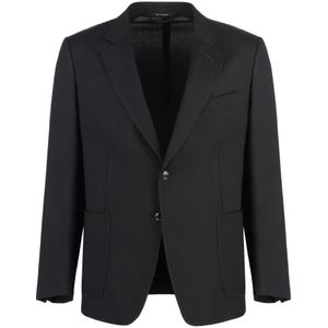 Tom Ford, Heren, Jassen, Zwart, Maat: L Wol,
