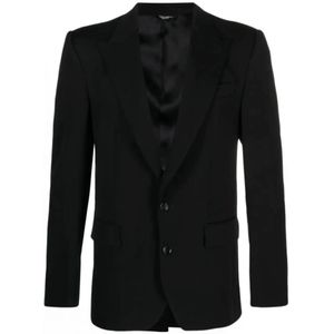 Dolce & Gabbana, Heren, Jassen, Zwart, Maat: XL Zijde,
