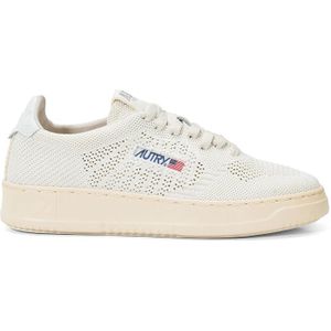 Autry Witte geperforeerde stoffen sneakers , White , Dames , Maat: 36 EU