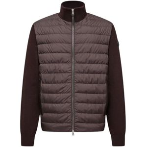 Moncler, Heren, Jassen, Bruin, Maat: L Wol,