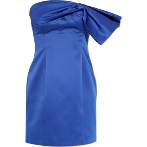 Rotate Birger Christensen, Dames, Jurken, Blauw, Maat: S Leer,