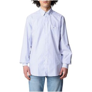 Paul & Shark, Heren, Overhemden, Blauw, Maat: M Katoen,