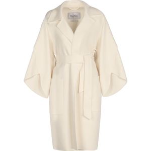 Max Mara, Dames, Mantels, Wit, Maat: L Wol,