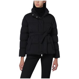 Herno, Dames, Jassen, Zwart, Maat: L Leer,