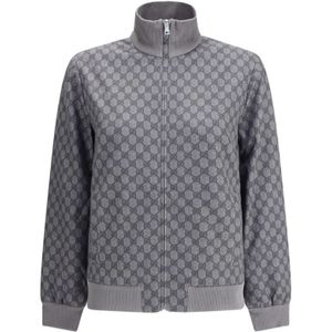 Gucci, Dames, Sweatshirts & Hoodies, Grijs, Maat: M Katoen,