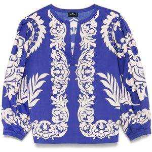 Etro, Dames, Blouses & Shirts, Blauw, Maat: XS