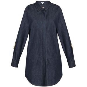 Loewe, Dames, Jurken, Blauw, Maat: L Denim,