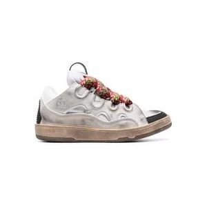 Lanvin Witte Leren Chunky Sneakers , White , Heren , Maat: 40 EU