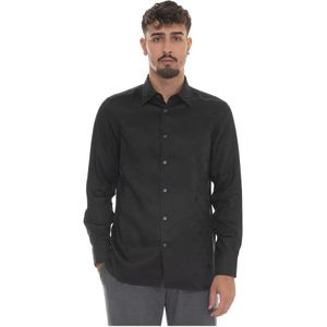 Emporio Armani, Heren, Overhemden, Zwart, Maat: M