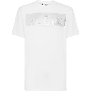 Philipp Plein, Heren, Tops, Wit, Maat: L Katoen,