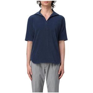 Doppiaa, Heren, Tops, Blauw, Maat: 2XL Linnen,