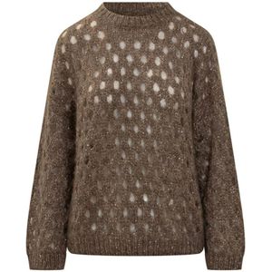 Brunello Cucinelli, Dames, Truien, Bruin, Maat: S